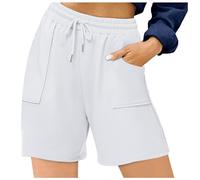 Generisch Pantaloncini da ciclismo per bambini, pantaloni sportivi a vita alta, da donna, estivi, con tasche, con coulisse, per il tempo libero, per corsa, palestra, fitness, felice, boxer da uomo, M