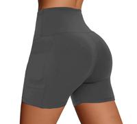 Generisch Pantaloncini da corsa da donna con vita alta, scollo profondo, attillatori, tre pezzi, comodi, versatili, ideali per sport, fitness, allenamento e yoga nella vita quotidiana in molte