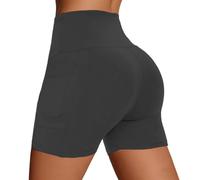 Generisch Pantaloncini da corsa da donna con vita alta, scollo profondo, in tre pezzi, comodi, versatili, ideali per sport, fitness, allenamento e yoga nella vita di tutti i giorni in molte situazioni