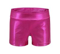 Generisch Pantaloncini da danza per - Moderni pantaloncini da allenamento con stampa dorata, con elastico in vita, versatili, rosa intenso, 9-10 Anni