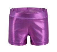 Generisch Pantaloncini da danza per - Moderni pantaloncini da allenamento con stampa dorata, con elastico in vita, versatili, Lilla, 10-11 Anni