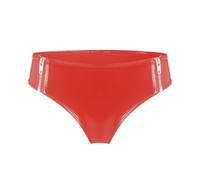 Generisch Pantaloncini da donna in PVC lucido con elegante chiusura lampo per un look seducente, Colore: rosso, S