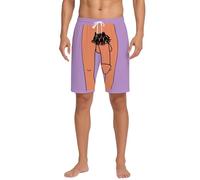 Generisch Pantaloncini da jogging da uomo, con stampa 3D, costume da pene casual, alla moda, comodi e divertenti, per carnevale, tempo libero, con stampa a pene gigante, per il tempo libero, Lilla, M