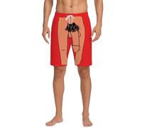Generisch Pantaloncini da jogging da uomo, con stampa 3D, per il pene, casual, alla moda, comodi e divertenti, per il tempo libero, con stampa gigante del pene, Colore: rosso, S