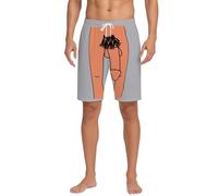 Generisch Pantaloncini da jogging da uomo, con stampa 3D, per il pene, casual, alla moda, comodi e divertenti, per il tempo libero, con stampa gigante del pene, grigio., M