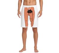 Generisch Pantaloncini da jogging da uomo, con stampa 3D, per il pene, casual, alla moda, comodi e divertenti, per il tempo libero, con stampa gigante del pene, bianco, S