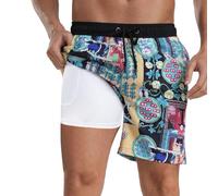 Generisch Pantaloncini da uomo alla moda Resort da spiaggia, pantaloni corti, casual, per il tempo libero, comodi, con tasche, bermuda da uomo, sport, pallacanestro, Verde menta., XL
