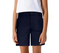 Generisch Pantaloncini estivi per bambini, taglia media, in tinta unita, classico, versatile, per il tempo libero e formale, 12,7 cm, pantaloni medi, Blu marino, 17-18 Jahre