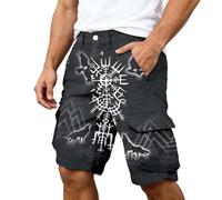 Generisch Pantaloncini leggeri da uomo con stampa alla moda, pratiche tasche per le avventure quotidiane attive, Nero , S