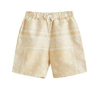 Generisch Pantaloncini per ragazzi, comodi ed elastici, per il tempo libero, traspiranti, per l'estate, per bambini dai 2 ai 14 anni, vestibilità regolabile per comfort e versatilità, Giallo chiaro, 7