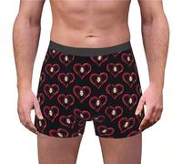 Generisch Pantaloncini retrò da uomo, S Funny Photo Customized Underwear Briefs for Husband Boxer da uomo, confezione da gamba lunga, grigio scuro, S