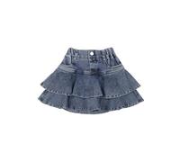 Generisch Pantalone bambini Gonne in jeans per bambine svasate pieghettate per bambini più piccoli, in jeans con pantaloncini sotto 10 9, Blu, 5-6 Anni