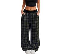Generisch Pantaloni alla moda per il tempo libero da donna con elastico in vita, tasche laterali per un piacere quotidiano, giallo., L