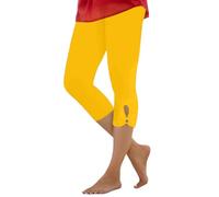 Generisch Pantaloni capri da donna, eleganti, accorciati, da yoga, comodi, elasticizzati, a compressione, traspiranti, alla moda, versatili, per il tempo libero, giallo., XXL