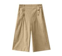 Generisch Pantaloni Capri estivi da donna con gamba alta e snella, lunghezza media, cachi, XL