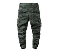 Generisch Pantaloni cargo da uomo alla moda casual pantaloni classici per il tempo libero con pratiche tasche per la vita quotidiana attiva, eleganti avventure, verde, W31