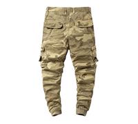 Generisch Pantaloni cargo da uomo alla moda casual pantaloni classici per il tempo libero con pratiche tasche per la vita quotidiana attiva, eleganti avventure, giallo., W31