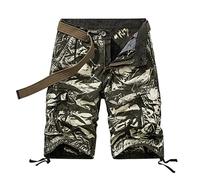 Generisch Pantaloni cargo da uomo alla moda per il tempo libero, in cotone twill per le avventure quotidiane attive con pratiche tasche, vestibilità comoda, verde militare, 44