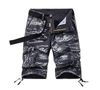 Generisch Pantaloni cargo da uomo alla moda per il tempo libero, in cotone twill per le avventure quotidiane attive con pratiche tasche, vestibilità comoda, grigio., 46