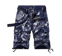 Generisch Pantaloni cargo da uomo alla moda per il tempo libero, in cotone twill per le avventure quotidiane attive con pratiche tasche, vestibilità comoda, Blu, 44
