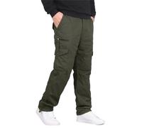 Generisch Pantaloni cargo da uomo in pile, imbottiti, invernali, con tasche multiple, pantaloni da trekking, pantaloni da lavoro, pantaloni da trekking, pantaloni da caccia, pantaloni militari