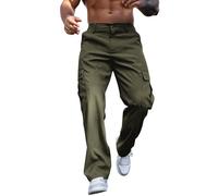 Generisch Pantaloni cargo da uomo, lunghi, pantaloni chino multi tasche, pantaloni da lavoro, comodi, da caccia, leggeri, in tinta unita, da trekking, larghi, casual, per alpinismo, per attività