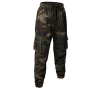 Generisch Pantaloni cargo mimetici in pile, per uomo, pantaloni chino, pantaloni tattici, da trekking, grandi dimensioni, pantaloni cargo militari, impermeabili, funzionali, verde militare, M