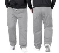 Generisch Pantaloni casual con vita ed elasticizzati, vestibilità comoda, ampia e lunga vita elastica, pantaloni larghi con gamba dritta per l'estate, grigio chiaro., XXL