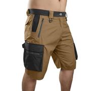 Generisch Pantaloni casual da uomo con tasche multiple, ideali per escursioni, lavoro, vita quotidiana, comodi elasticizzati, tinta unita, perfetti per le attività primaverili ed estive, caffè, 3XL
