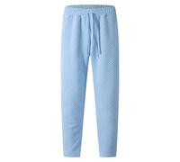 Generisch Pantaloni casual da uomo Europa gli Stati Uniti uomo casual jacquard coulisse casual casual tasche tinta unita pantaloni sportivi uomo pantaloni uomo tartan, Celeste., L