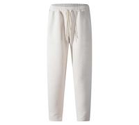 Generisch Pantaloni casual da uomo Europa gli Stati Uniti uomo casual jacquard coulisse casual casual tasche tinta unita pantaloni sportivi uomo pantaloni uomo tartan, cachi, L
