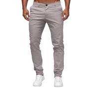 Generisch Pantaloni chino da uomo, tinta unita, per il tempo libero, da jogging, da trekking, per attività all'aria aperta, in softshell, grigio., M