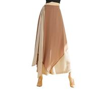 Generisch Pantaloni classici da donna per il tempo libero, con gamba larga, per ginnastica, danza, esercizi, pantaloni lunghi elasticizzati, versatili, per lo sport e la vita quotidiana, cachi, S