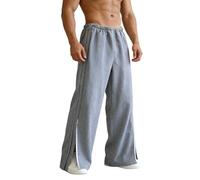 Generisch Pantaloni comodi da uomo per il tempo libero con cerniera laterale - perfetti per l'uso quotidiano esercizio fisico periodo di recupero dopo operazioni, lavabili in lavatrice nelle attività