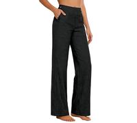 Generisch Pantaloni comodi e dal taglio ampio senza sforzo con vita alta per un maggiore comfort e stile nella vita di tutti i giorni, traspiranti, Nero , M