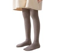 Generisch Pantaloni Con Al Ginocchio Ragazza Calze a costine per, morbidi, elastici e comodi per l'uso quotidiano Ragazza Pantaloni 98, caffè, 9-12 Jahre