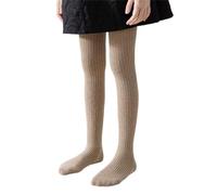 Generisch Pantaloni Con Al Ginocchio Ragazza Calze a costine per, morbidi, elastici e comodi per l'uso quotidiano Ragazza Pantaloni 98, cachi, 6-8 Jahre