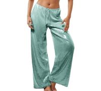 Generisch Pantaloni con brillantini, da donna, lunghi, dorati, con paillettes, in argento, a vita alta, palazzo, brillanti, leggings, eleganti, per feste, carnevale, costume da rave, con glitter 51