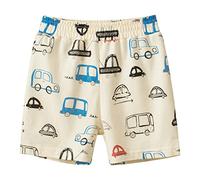 Generisch Pantaloni corti da jogging per ragazzi, leggeri, per bambini, corti, estivi, per il tempo libero, bermuda in vita elasticizzata, Pantaloncini C3-beige, 3-4 Anni