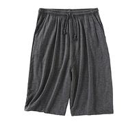Generisch Pantaloni corti da uomo, elasticizzati, 6 XL, da jogging, da uomo, corti, con tasche, traspiranti, in tinta unita, con elastico, per il tempo libero, comodi, da trekking, oversize, grigio