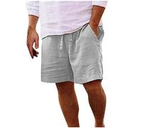 Generisch Pantaloni corti da uomo estivi con coulisse, pantaloncini chino con tasche laterali, pantaloncini cargo in tinta unita, vestibilità bermuda, traspiranti, comodi, pantaloni leggeri e casual