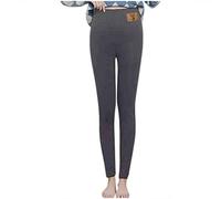 Generisch Pantaloni da donna alla moda per il tempo libero con caldo comfort, vita alta per lunghi spallacci di lunghezza elegante, grigio., 4XL