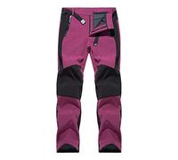 Generisch - Pantaloni da donna per escursioni, impermeabili, caldi, con fodera, ideali per sci, snowboard, termici, antivento, da trekking, da esterno, da arrampicata, da caccia, Lilla, XXL