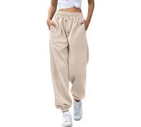 Generisch Pantaloni da jogging da donna, a vita alta, con tasche, per allenamento, tempo libero, comodi, per la vita quotidiana attiva, Colore: arancione., XL
