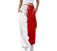 Generisch Pantaloni da jogging da donna con tasche laterali, traspiranti, per il tempo libero, comodi pantaloni elasticizzati con elastico in vita, per tutte le stagioni, bianco, XXL