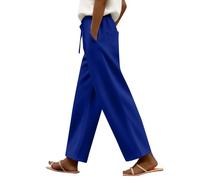 Generisch Pantaloni da jogging da donna, pantaloni lunghi a gamba larga, per il tempo libero, a vita alta, leggeri, da trekking, per attività all'aria aperta, per il tempo libero, da viaggio, Blu, XXL