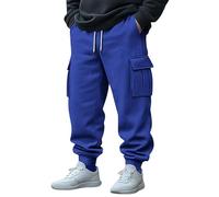 Generisch Pantaloni da jogging da uomo, lunghi, casual, con tasche multiple, elasticizzati, in vita chinohose Baggy Slim Fit, Bu2, M