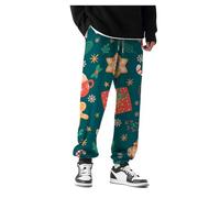 Generisch Pantaloni da jogging da uomo moderni con design natalizio per un comodo comfort per il tempo libero, alla moda quotidiana, d, L