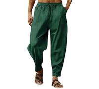 Generisch Pantaloni da jogging da uomo Pantaloni da allenamento Primavera E Casual Pantaloni con tinta unita a righe elastiche Pantaloni allentati alla moda Pantaloni da jogging, Gn2, M