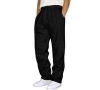 Generisch Pantaloni da jogging in cotone, pantaloni lunghi sportivi da uomo, pantaloni da jogging, Nero , XXL
